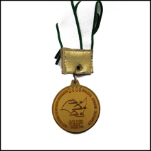 Golden Competitive Medal with Ribbon Stampped Logo Medal (GZHY-JZ-026)
